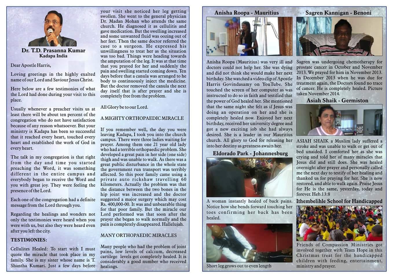 Published ministry testimonies